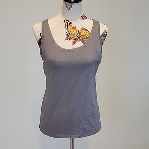 𝅺CHAMPION duo dry plus workout top in gray.  With shelf bra in size Large.